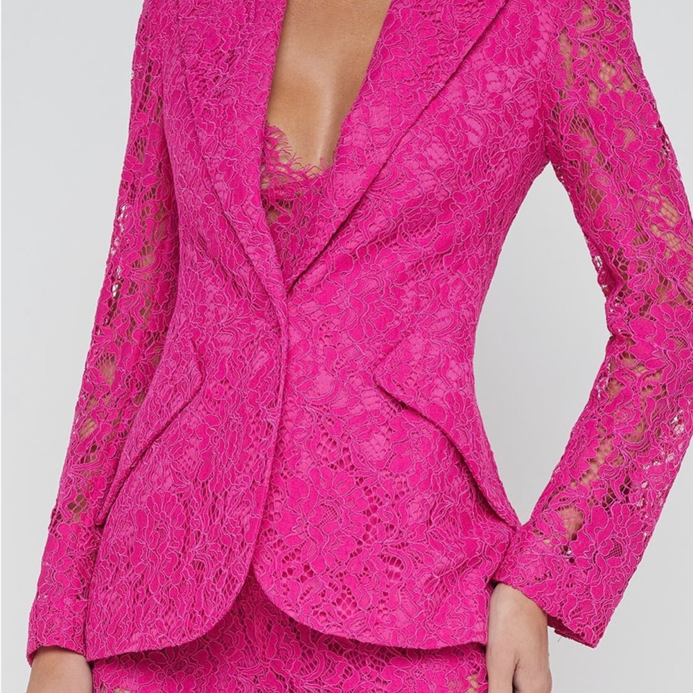 L'AGENCE Fuchsia Lace Blazer